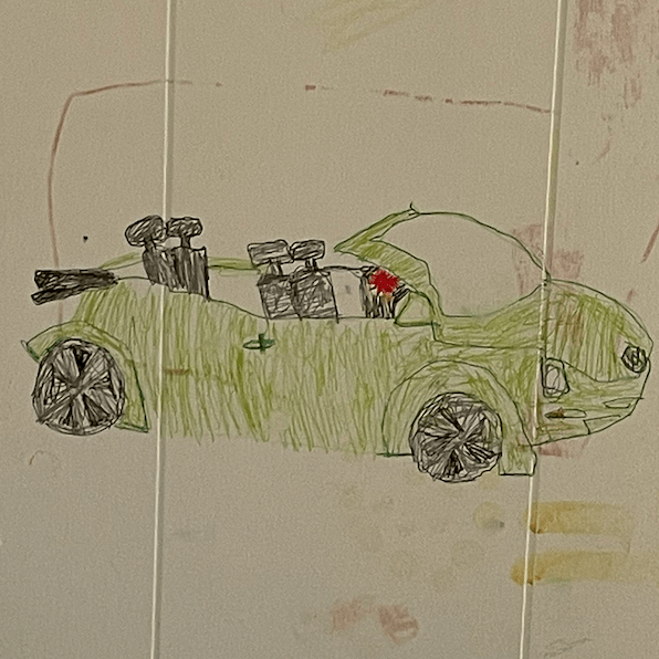 the girl in the green&nbsp;bug